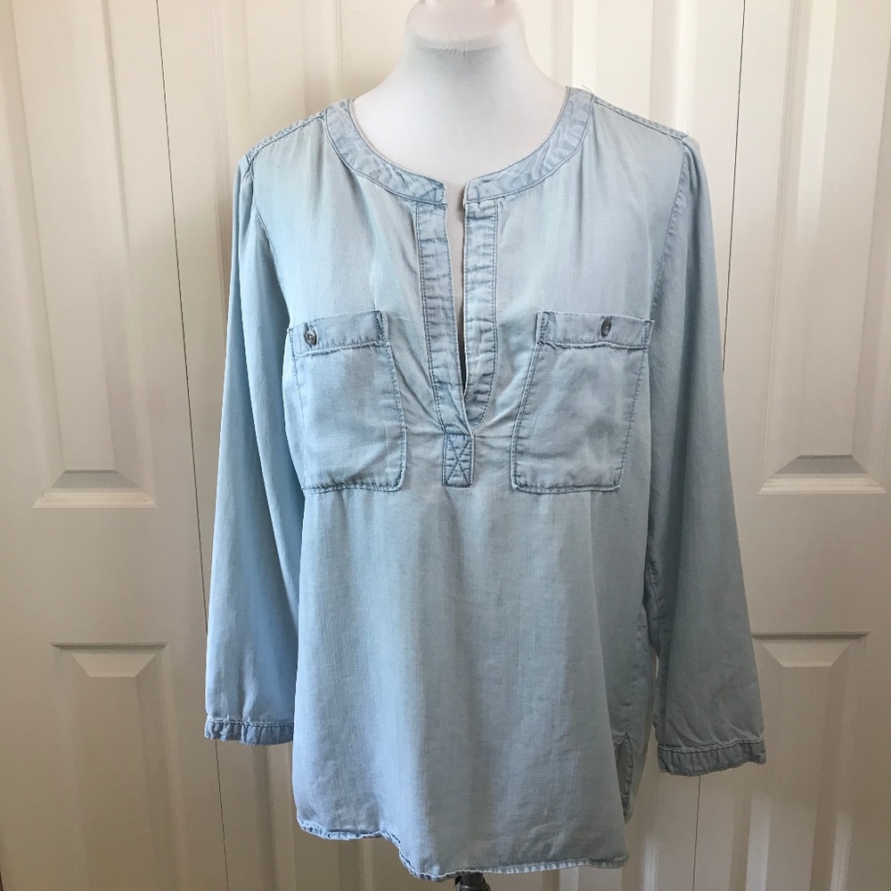 Bella Dahl Anthropologie Denim Chambray Shirt Med